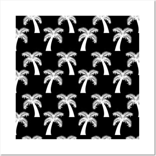 Black and white palm trees pattern Posters and Art